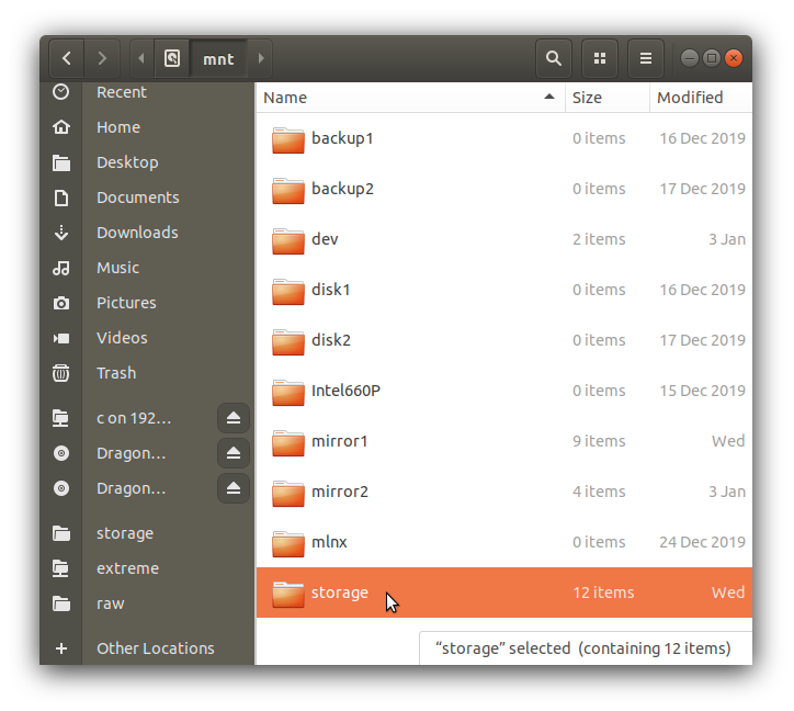 See Samba folder in Linux desktop file browser
