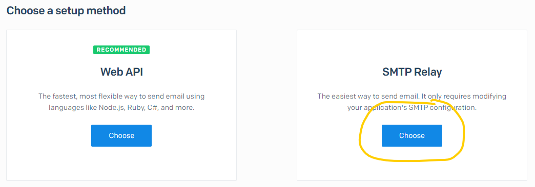 Click Choose under SMTP Relay